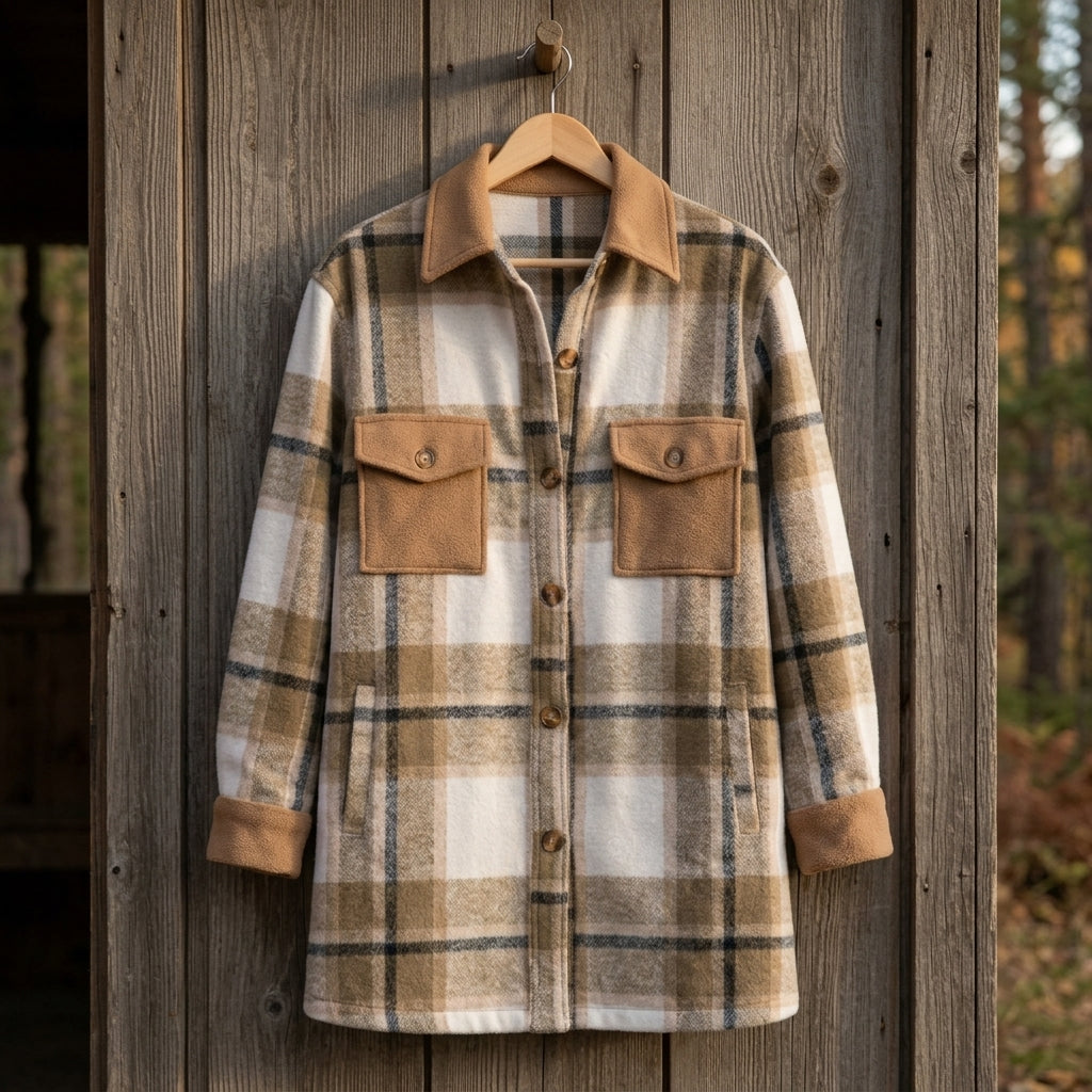Acadia Longline Plaid Coat