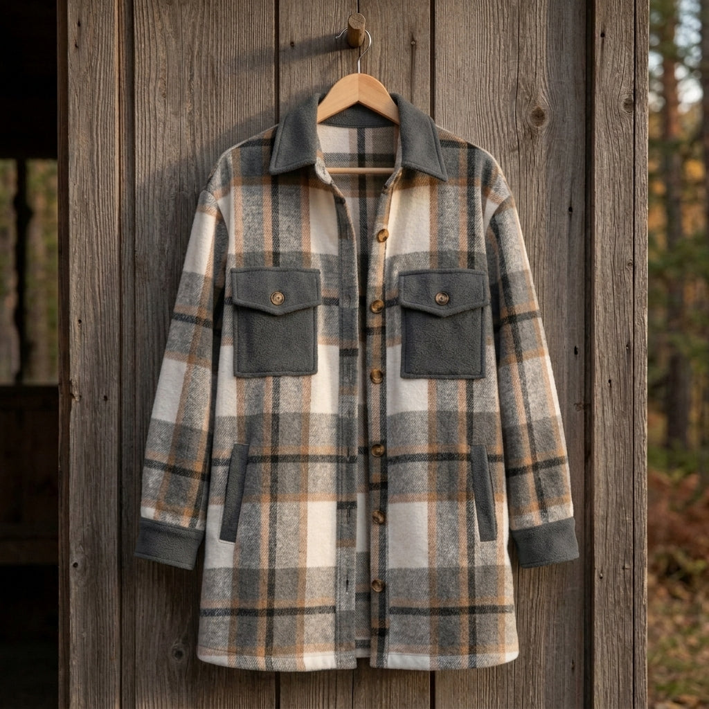 Acadia Longline Plaid Coat