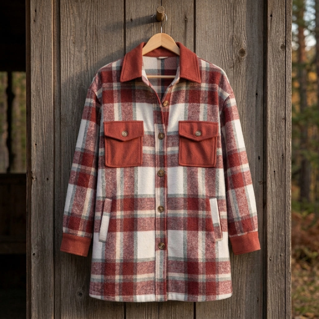 Acadia Longline Plaid Coat